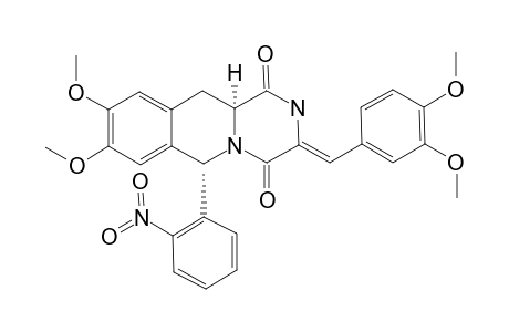 #9F;(+/-)-[6R*,11AS*,(3Z)]-3-(3,4-DIMETHOXYBENZYLIDENE)-8,9-DIMETHOXY-6-(2-NITROPHENYL)-2,3,11,11A-TETRAHYDRO-6H-PYRAZINO-[1,2-B]-ISOQUINOLINE-1,4-DIONE