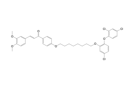 (2E)-1-[4-[[8-[5-CHLORO-2-(2,4-DICHLOROPHENOXY)-PHENOXY]-OCTYL]-OXY]-PHENYL]-3-(3,4-DIMETHOXYPHENYL)-PROP-2-EN-1-ONE