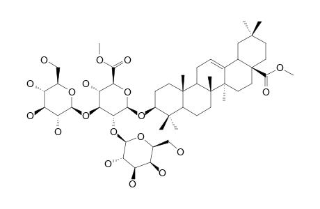 POLYSCIOSIDE-C-DIMETHYLESTER;3-O-[BETA-D-GLUCOPYRANOSYL-(1->3)-[BETA-D-GALACTOPYRANOSYL-(1->2)]-BETA-D-GLUCURONOPYRANOSYL]-OLEANOLIC-ACID-28-METH