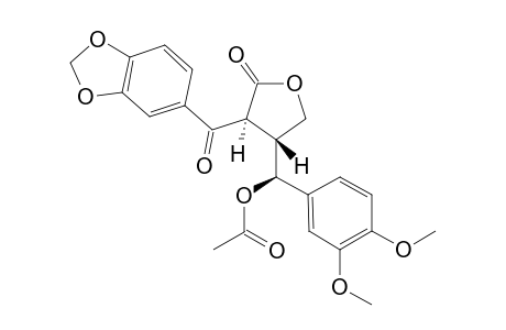 (-)-SANGUINOLIGNAN_C;(8-S,7'-S,8'-R)-7'-ACETOXY-3,4-METHYLENEDIOXY-3',4'-DIMETHOXY-7-OXOLIGNANO-9,9'-LACTONE