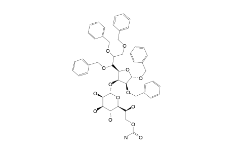 BENZYL_(7-O-CARBAMOYL-L-GLYCERO-ALPHA-D-MANNO-HEPTOPYRANOSYL)-(1->3)-2,5,6,7-TETRA-O-BENZYL-L-GLYCERO-ALPHA-D-MANNO-HEPTOFURANOSIDE