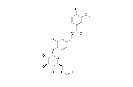 LITSEAFOLOSIDE_A;3-HYDROXY-4-O-BETA-D-(6-O-ACETYLGLUCOPYRANOSYL)-BENZYL_VANILLOATE