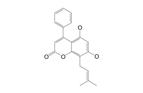 5,7-DIHYDROXY-8-(3-METHYLBUT-2-ENYL)-4-PHENYLCHROMEN-2-ONE