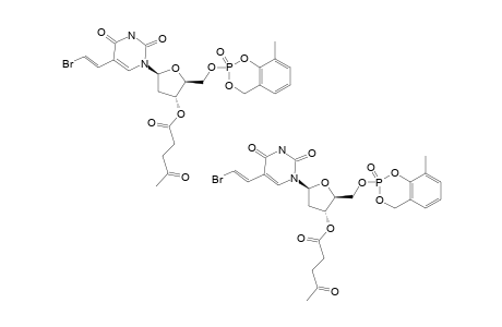 CYCLO-(3-METHYLSALIGENYL)-5'-O-(E)-5-(2-BROMOVINYL)-3'-O-LEVULINYL-(2'-DEOXYURIDINYL)-PHOSPHATE;3-ME-CYCLO-SAL-3'-O-LEV-BVDUMP