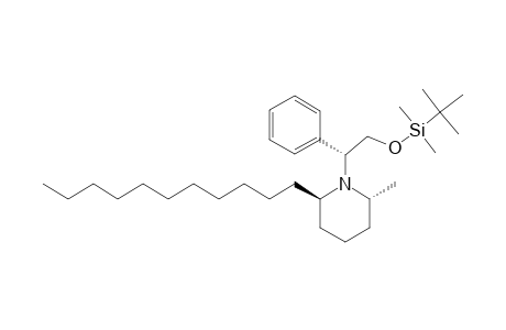 TRANS-(2R,6R)-1-[(1R)-2-(TERT.-BUTYLDIMETHYLSILYLOXY)-1-PHENYLETHYL]-2-METHYL-6-UNDECYL-PIPERIDINE