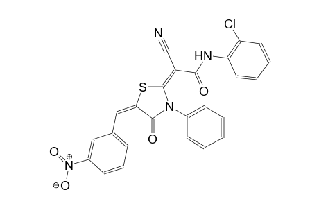 (2E)-N-(2-chlorophenyl)-2-cyano-2-[(5E)-5-(3-nitrobenzylidene)-4-oxo-3-phenyl-1,3-thiazolidin-2-ylidene]ethanamide