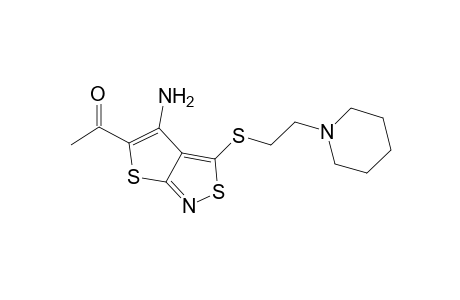 1-(4-Amino-3-([2-(1-piperidinyl)ethyl]sulfanyl)thieno[2,3-c]isothiazol-5-yl)ethanone