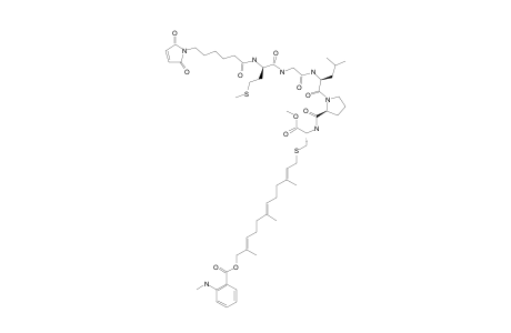 #41B;N-(6-MALEIMIDOCAPROYL)-L-METHIONYLGLYCYL-L-LEUCYL-L-PROLYL-S-[(E,E)-8-O-(2-N-METHYL-AMINOBENZOYL)-3,7,11-TRIMETHYL-2,6,10-DODECATRIENE]-L-CYSTEINE-METHYLE