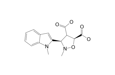 (3S*,4R*,5R*)-2-METHYL-3-(1'-METHYLINDOL-2'-YL)-ISOXAZOLIDINE-4,5-DICARBOXYLIC-ACID