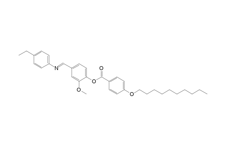 4-[N-(p-ethylphenyl)formimidoyl]-2-methoxyphenol, p-(decyloxy)benzoate (ester)