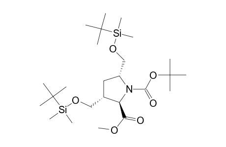 Methyl (2R*,3R*,5R*)-1-(tert-butoxycarbonyl)-3,5-bis[[tert-butyldimethylsilyloxy]methyl]pyrrolidine-2-carboxylate