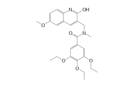 3,4,5-triethoxy-N-[(2-hydroxy-6-methoxy-3-quinolinyl)methyl]-N-methylbenzamide