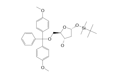 1-O-[(TERT.-BUTYL)-DIMETHYLSILYL]-2-DESOXY-5-O-(4,4'-DIMETHOXYTRIPHENYLMETHYL)-ALPHA-D-RIBOFURANOSE