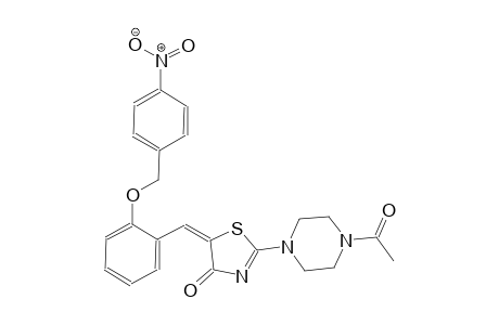 (5E)-2-(4-acetyl-1-piperazinyl)-5-{2-[(4-nitrobenzyl)oxy]benzylidene}-1,3-thiazol-4(5H)-one