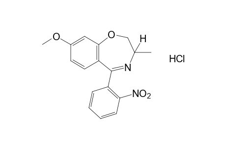 2,3-dihydro-8-methoxy-3-methyl-5-(o-nitrophenyl)-1,4-benzoxazepine, hydrochloride