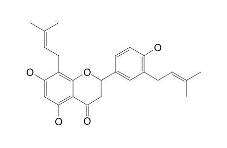 EUCHRESTAFLAVANONE-A;4',5,7-TRIHYDROXY-3',8-BIS-(3-METHYL-2-BUTENYL)-FLAVANONE