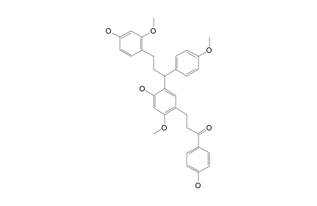 COCHINCHINENIN_C;1-[5-(2-METHOXY-4,4'-DIHYDROXYDIHYDROCHALCONYL)]-1-(4-METHOXYPHENYL)-3-(2-METHOXY-4-HYDROXYPHENYL)-PROPANE