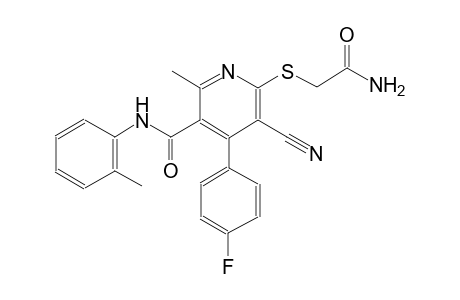 6-(2-amino-2-oxo-ethyl)sulfanyl-5-cyano-4-(4-fluorophenyl)-2-methyl-N-(o-tolyl)pyridine-3-carboxamide