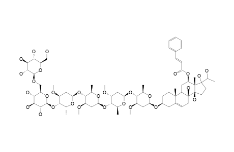 12-BETA-O-CINNAMOYLSARCOSTIN_3-BETA-O-GLUCOPYRANOSYL-(1->6)-BETA-D-GLUCOPYRANOSYL-(1->4)-BETA-D-OLEANDROPYRANOSYL-(1->4)-BETA