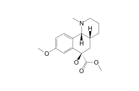 6-ALPHA-HYDROXY-8-METHOXY-1-METHYL-1,2,3,4,4A,5,6,10B-OCTAHYDROBENZO-[H]-QUINOLINE-6-BETA-CARBOXYLIC-ACID-METHYLESTER