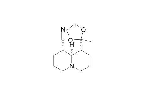 9(R)-[1',1'-(ETHYLENEDIOXY)-ETHYL]-QUINOLIZIDINE-1(S)-NITRILE