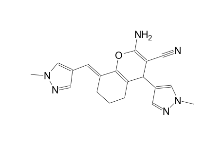 (8E)-2-amino-4-(1-methyl-1H-pyrazol-4-yl)-8-[(1-methyl-1H-pyrazol-4-yl)methylene]-5,6,7,8-tetrahydro-4H-chromene-3-carbonitrile