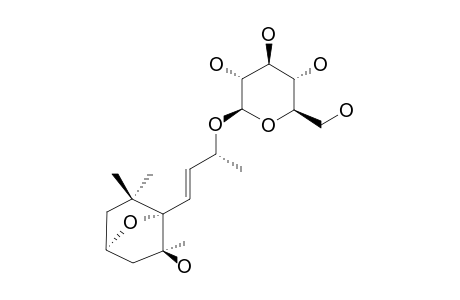 FOLIASALACIOSIDE-L;(3R,5S,6S,7E,9R)-5,6-DIHYDRO-5-HYDROXY-3,6-EPOXY-BETA-IONOL-9-O-BETA-D-GLUCOPYRANOSIDE