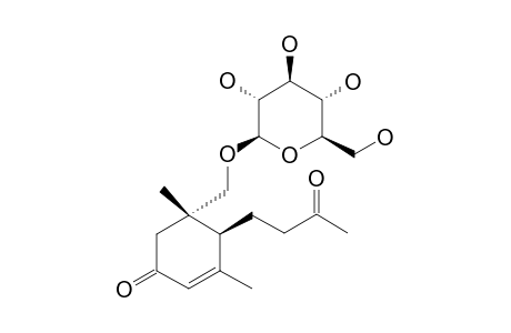 SUPINAIONOSIDE-B;(1S,6S)-MEGASTIGMAN-4-EN-12-OL-3,9-DIONE-BETA-D-GLUCOPYRANOSIDE