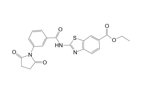 2-[(3-succinimidobenzoyl)amino]-1,3-benzothiazole-6-carboxylic acid ethyl ester