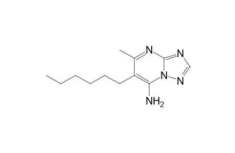 s-Triazolo[1,5-a]pyrimidine, 7-amino-6-hexyl-5-methyl-[1,2,4]-