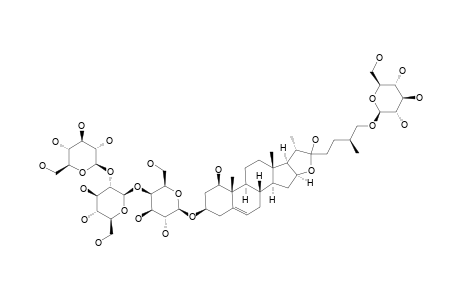 #10;(25S)-KINGIANOSIDE-F;(25S)-[(3-O-BETA-D-GLUCOPYRANOSYL-(1->2)-O-BETA-D-GLUCOPYRANOSYL-(1->4)-BETA-D-GALACTOPYRANOSYL)-OXY]-26-[(BETA-D-GLUCOPYRANOSYL)-OXY]