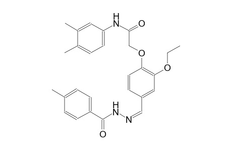 N-(3,4-dimethylphenyl)-2-(2-ethoxy-4-{(Z)-[(4-methylbenzoyl)hydrazono]methyl}phenoxy)acetamide