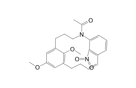 1-Acetyl-7,10-dimethoxy-20-nitro-1-aza-[4.4]metacyclophan-13-ene