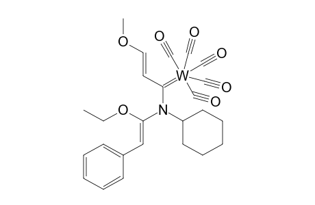 (Z)-pentacarbonyl{1-[cyclohexyl(.beta.-ethoxystyryl)amino]-(E)-3-methoxy-2-propenylidene}tungstene(0)