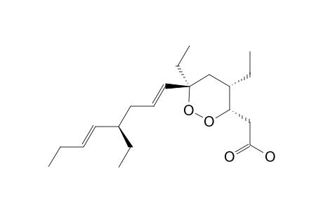 PLAKORTIDE-M;(3S,4S,6R,7E,10R,11E)-3,6-EPIDIOXY-4,6,10-TRIETHYLTETRADECA-7,11-DIENOIC-ACID