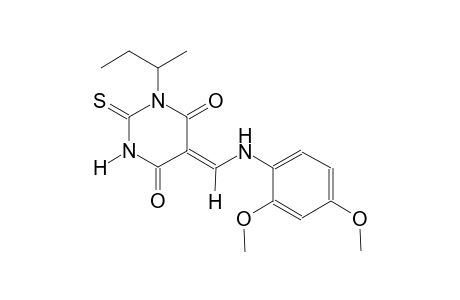 (5Z)-1-sec-butyl-5-[(2,4-dimethoxyanilino)methylene]-2-thioxodihydro-4,6(1H,5H)-pyrimidinedione