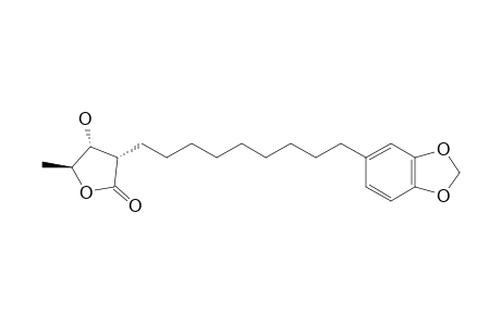 JURUENOLIDES-D;(2S,3R,4S)-3-HYDROXY-4-METHYL-2-(9'-PIPERONYL-N-NONYL)-BUTANOLIDE