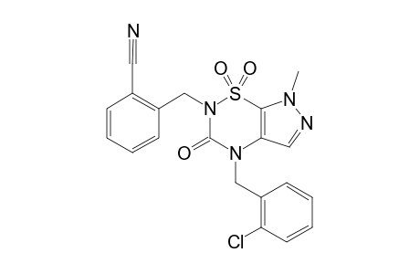 2-(ORTHO-CYANOBENZYL)-4-(ORTHO-CHLOROBENZYL)-7-METHYL-1,1,3-TRIOXO-2H,4H-PYRAZOLO-[4,5-E]-[1,2,4]-THIADIAZINE