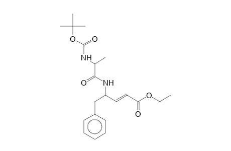 2-(E)-Pentenoic acid, (4S)-4-[(t-butoxycarbonyl-(S)-alanyl)amino]-5-phenyl-, ethyl ester