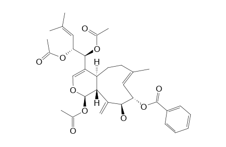 benzoic acid [(1S,4E,6S,7S,9R,10R)-10-acetoxy-13-[(1S,2R)-1,2-diacetoxy-4-methyl-pent-3-enyl]-7-hydroxy-4-methyl-8-methylene-11-oxabicyclo[7.4.0]trideca-4,12-dien-6-yl] ester