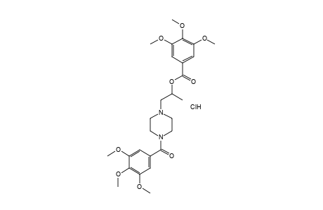 3,4,5-TRIMETHOXYBENZOIC ACID, ESTER WITH alpha-METHYL-4-(3,4,5-TRIMETHOXYBENZOYL)-1-PIPERAZINEETHANOL, HYDROCHLORIDE