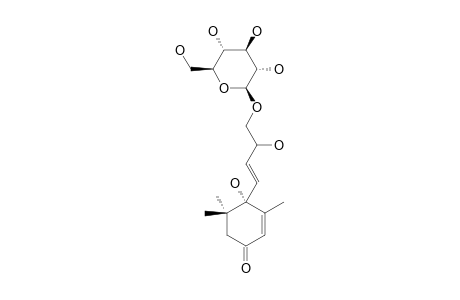 PARVISPINOSIDE_C;(6S,7E,9-XI)-6,9,10-TRIHYDROXY-4,7-MEGASTIGMADIEN-3-ONE_10-O-BETA-D-GLUCOPYRANOSIDE