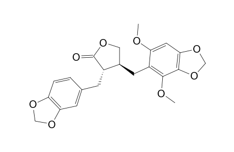 (8-BETA,8'-ALPHA)-3,4:3',4'-BIS-METHYLENEDIOXY-2',6'-DIMETHOXY-LIGNANO-9,9'-LACTONE