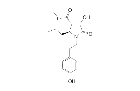 3-Hydroxy-4-(methoxycarbonyl)-5-propyl-N-(p-hydroxyphenylethyl)pyrrolidinone