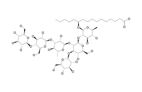 #9A;CALYSOLIC-ACID-D;(11S)-JALAPINOLIC-ACID-11-O-BETA-D-GLUCOPYRANOSYL-(1->4)-O-BETA-D-GLUCOPYRANOSYL-(1->3)-O-ALPHA-L-RHAMNOPYRANOSYL-(1->2)-[O-BETA-D-GLUCOPY