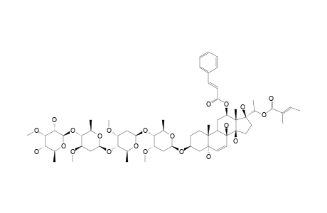 GYMNEPREGOSIDE-A;#1;12-O-CINNAMOYL-20-O-E-2-METHYL-2-BUTENOYL-(20S)-PREGN-6-ENE-3-BETA,5-ALPHA,8-BETA,12-BETA,14-BETA,17-BETA,20-HEPTOL-3-O-6-DEOXY-3-O-METHYL-