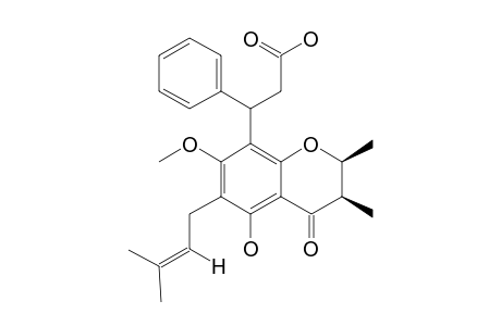 (+)-(2R,3S)-2,3-DIMETHYL-5-HYDROXY-6-(3-METHYLBUT-2-ENYL)-7-METHOXY-8-(2-CARBONYL-1-PHENYLETHYL)-2,3-DIHYDROBENZOPYRAN