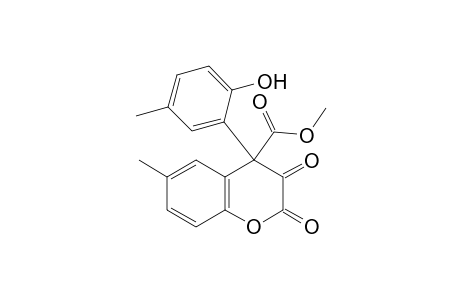 2,3-dioxo-4-(6-hydroxy-m-tolyl)-6-methyl-4-chromancarboxylic acid, methyl ester