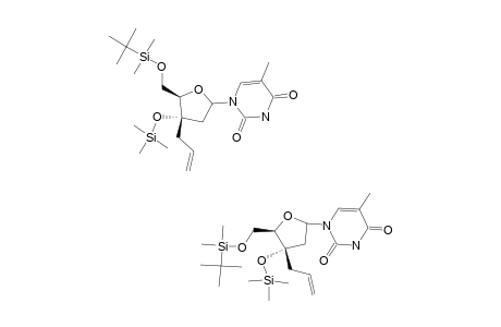 1-[3-C-ALLYL-5-O-(TERT.-BUTYLDIMETHYLSILYL)-2-DEOXY-3-O-TRIMETHYLSILYL-ALPHA-D-ERYTHRO-PENTOFURANOSYL]-THYMINE;MINOR-ISOMER