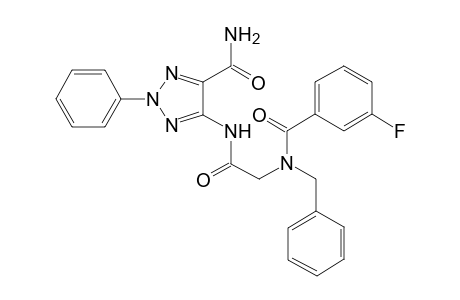 5-[2-[(3-fluorophenyl)carbonyl-(phenylmethyl)amino]ethanoylamino]-2-phenyl-1,2,3-triazole-4-carboxamide